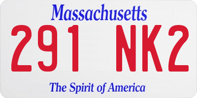 MA license plate 291NK2