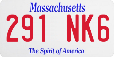 MA license plate 291NK6