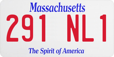 MA license plate 291NL1