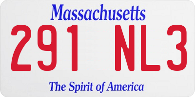 MA license plate 291NL3