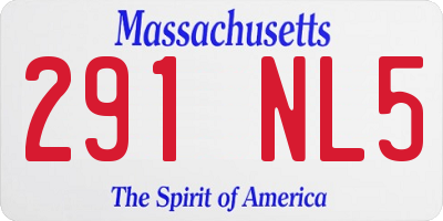 MA license plate 291NL5