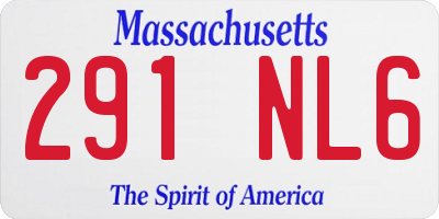 MA license plate 291NL6
