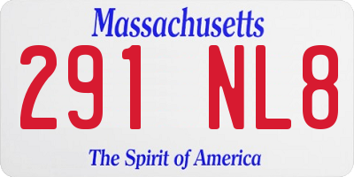 MA license plate 291NL8