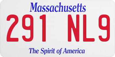 MA license plate 291NL9