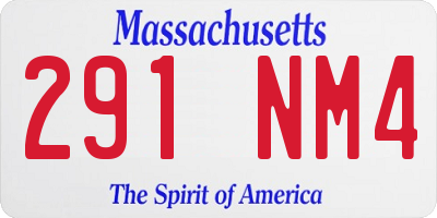 MA license plate 291NM4