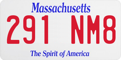 MA license plate 291NM8