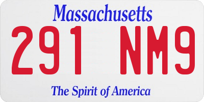 MA license plate 291NM9