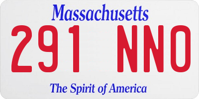MA license plate 291NN0