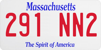 MA license plate 291NN2
