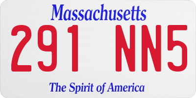 MA license plate 291NN5