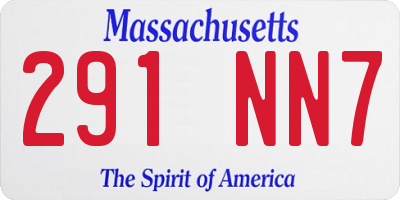 MA license plate 291NN7