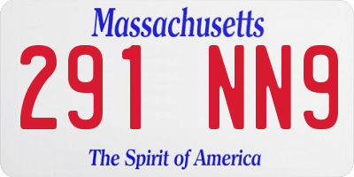 MA license plate 291NN9