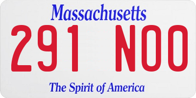 MA license plate 291NO0