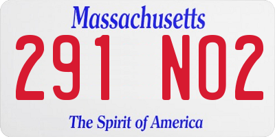 MA license plate 291NO2