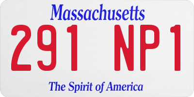MA license plate 291NP1