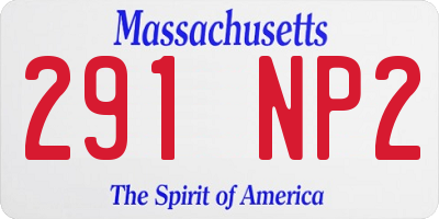 MA license plate 291NP2