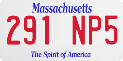 MA license plate 291NP5