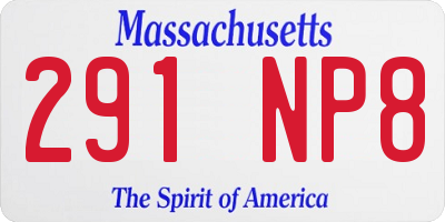 MA license plate 291NP8