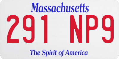 MA license plate 291NP9