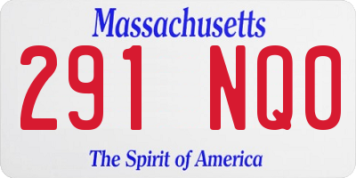 MA license plate 291NQ0