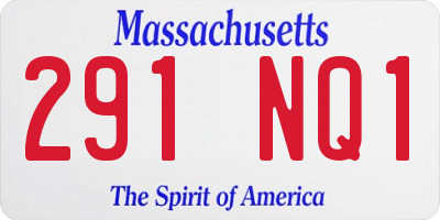 MA license plate 291NQ1