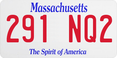 MA license plate 291NQ2