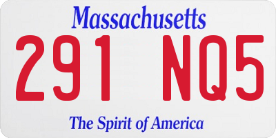 MA license plate 291NQ5