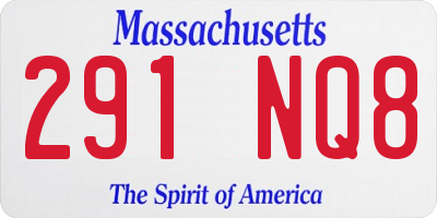 MA license plate 291NQ8