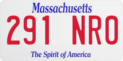 MA license plate 291NR0