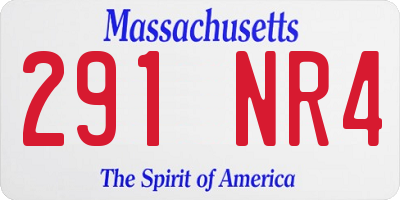 MA license plate 291NR4