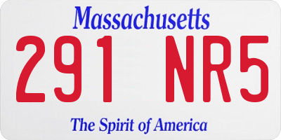 MA license plate 291NR5