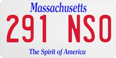 MA license plate 291NS0