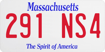 MA license plate 291NS4