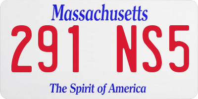 MA license plate 291NS5