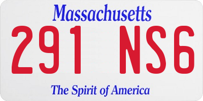 MA license plate 291NS6