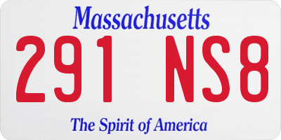 MA license plate 291NS8