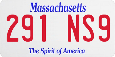 MA license plate 291NS9