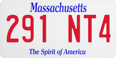 MA license plate 291NT4