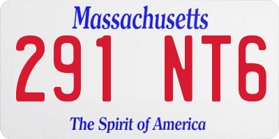 MA license plate 291NT6