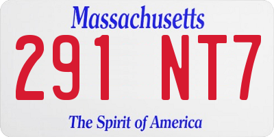 MA license plate 291NT7