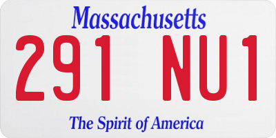 MA license plate 291NU1
