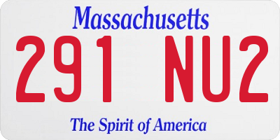 MA license plate 291NU2