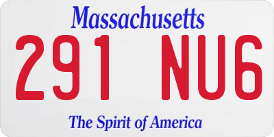 MA license plate 291NU6