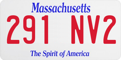 MA license plate 291NV2