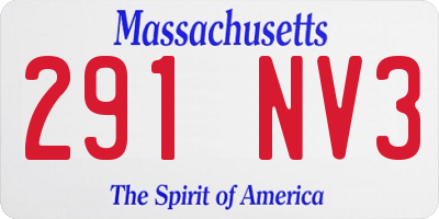 MA license plate 291NV3