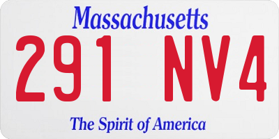 MA license plate 291NV4
