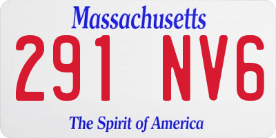MA license plate 291NV6