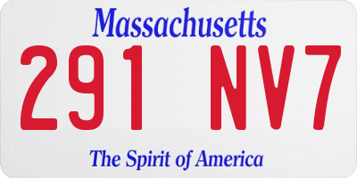 MA license plate 291NV7