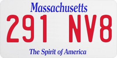 MA license plate 291NV8