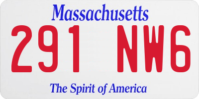 MA license plate 291NW6